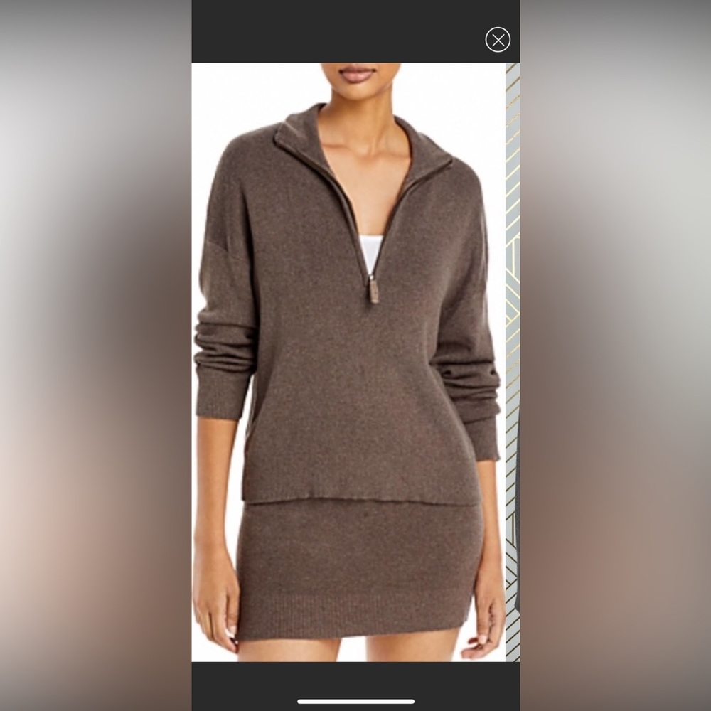 Monrow half-zip cotton cashmere sweater , size small